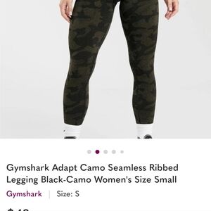 Gymshark Adapt Camo Seamless Leggings - Black and Green